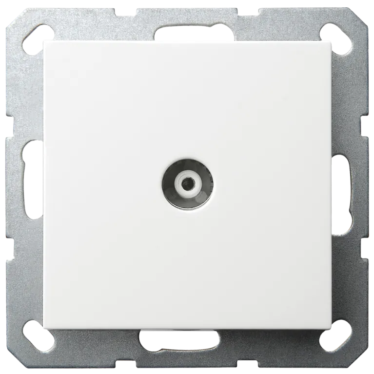 Розетка TV Jasmart оконечная с накладкой белый глянцевый G6001W