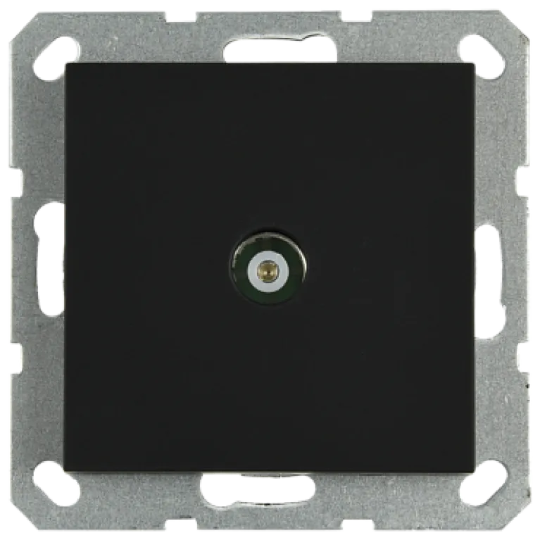 Розетка TV Jasmart проходная с накладкой черный матовый (soft touch) G6002PB