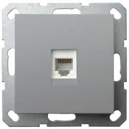Телефонная розетка Jasmart цвет алюминий разъем RJ11 ( 6/4 ) G6101S