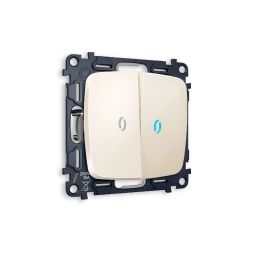 Комплект механизма 2-кл проходного выключателя с подсветкой Ambrella Volt Omega MO304040