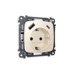 Комплект механизма розетки 2USB A+C 20W (быстрая зарядка) с/з Ambrella Volt Omega MO310010