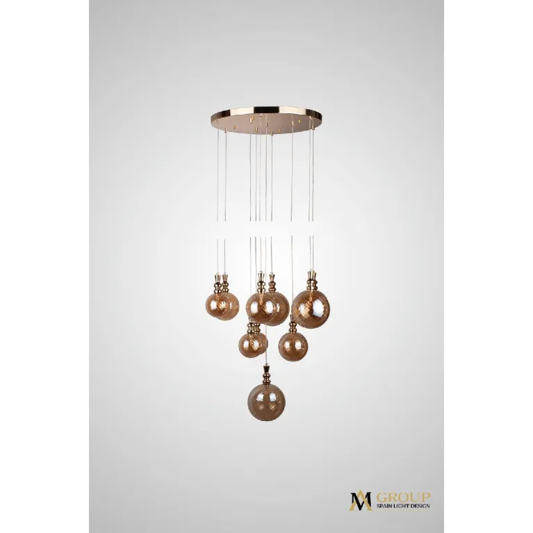 Каскадная люстра AM Group AM354-10 AMBER