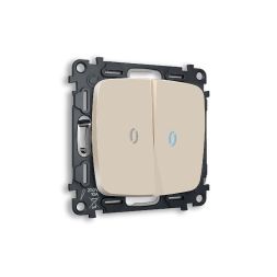 Комплект механизма 2-кл выключателя с подсветкой Ambrella Volt Omega MO324020