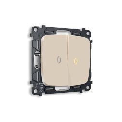 Комплект механизма 2-кл проходного выключателя с подсветкой Ambrella Volt Omega MO324030