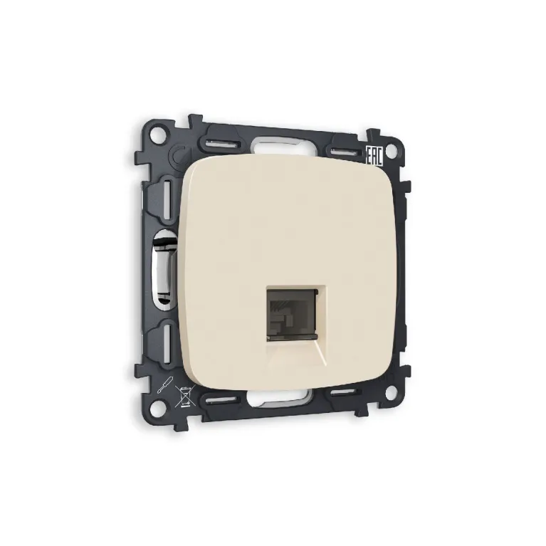 Комплект механизма компьютерной розетки RJ-45(8P8C) CAT6 со шторкой Ambrella Volt Omega MO332010