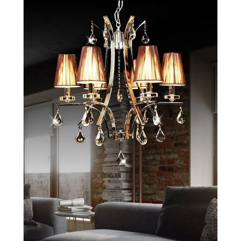 Подвесная люстра Lumina Deco Glamour LDP 66247-6 BR+CHR