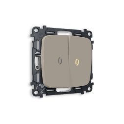 Комплект механизма 2-кл выключателя с подсветкой Ambrella Volt Omega MO364010