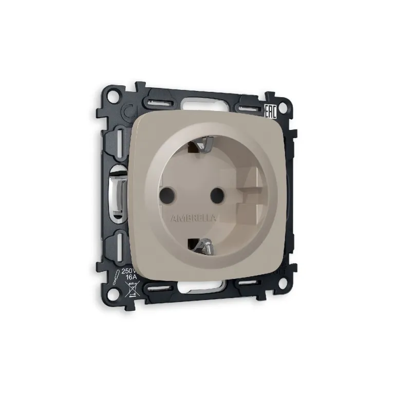 Комплект механизма розетки с/з со шторками Ambrella Volt Omega MO367010