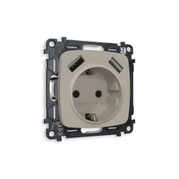 Комплект механизма розетки 2USB A+A 18W (быстрая зарядка) с/з Ambrella Volt Omega MO369010