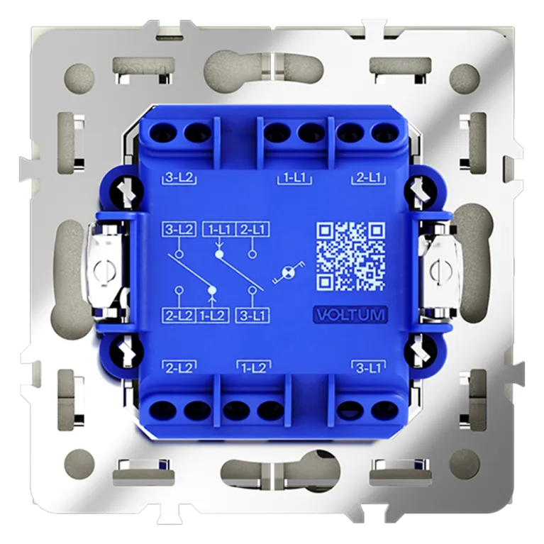 Проходной переключатель двухклавишный с подсветкой Voltum S70 VLS020405