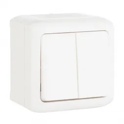 Выключатель двухклавишный Legrand Quteo 10A 250V IP44 белый 782302