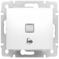 Выключатель кнопочный одноклавишный Legrand Valena 10A 12V с подсветкой Звонок белый 774415