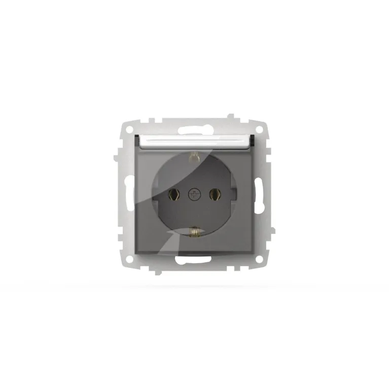Розетка с крышкой и заземлением ELBI Zena Vega 609-015600-218