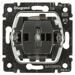 Выключатель одноклавишный 2-полюсный Legrand Galea Life 10A 250V с подсветкой 775822