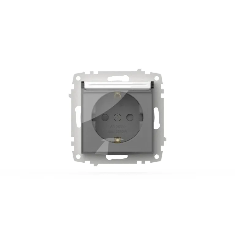 Розетка с крышкой, заземлением и защитой от детей ELBI Zena Vega 609-015600-219