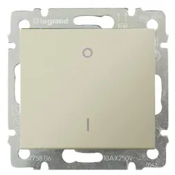 Выключатель одноклавишный трехполюсный Legrand Valena 10A 400V слоновая кость 774303