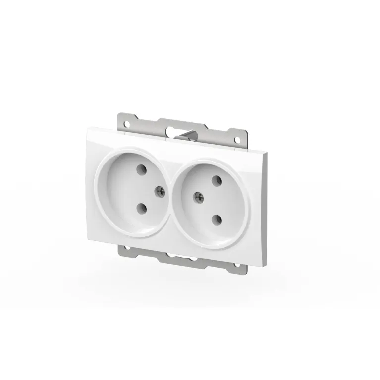 Розетка двухместная без заземления ELBI Zena Vega 609-015600-908