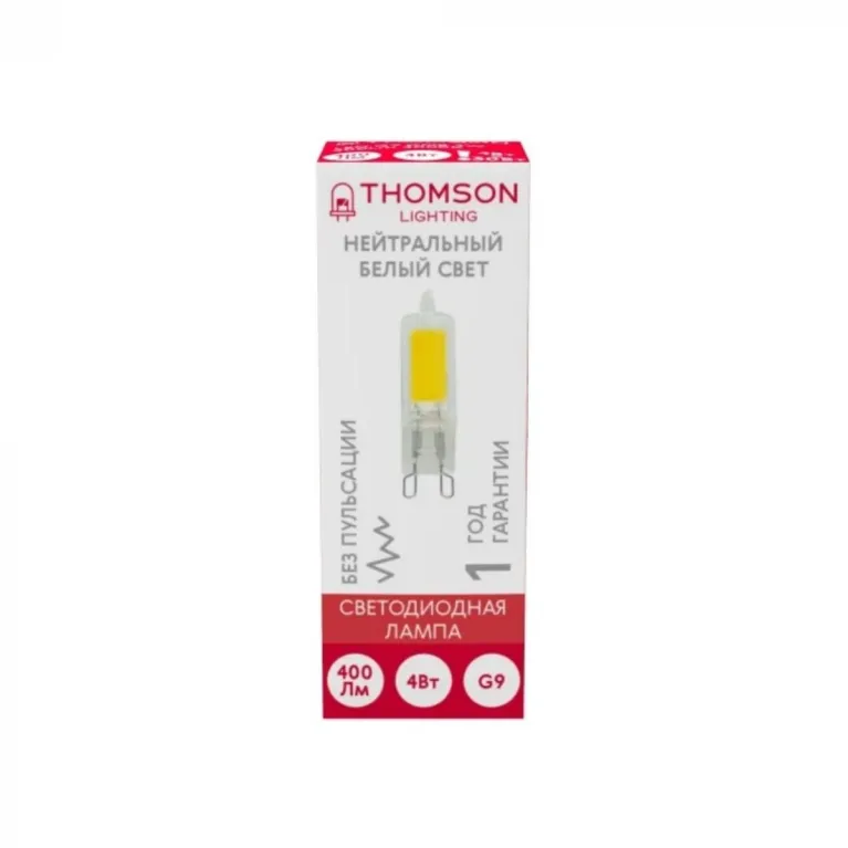 Лампа светодиодная Thomson G9 4W 4000K прозрачная TH-B4210