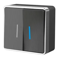 Выключатель двухклавишный с подсветкой Werkel Gallant графит рифленый W5020104 4690389164194