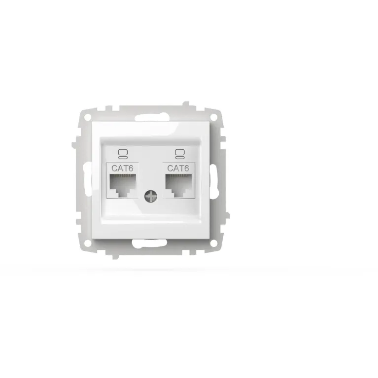 Розетка компьютерная двухместная ( Cat 6) ELBI Zena Vega 609-015600-248