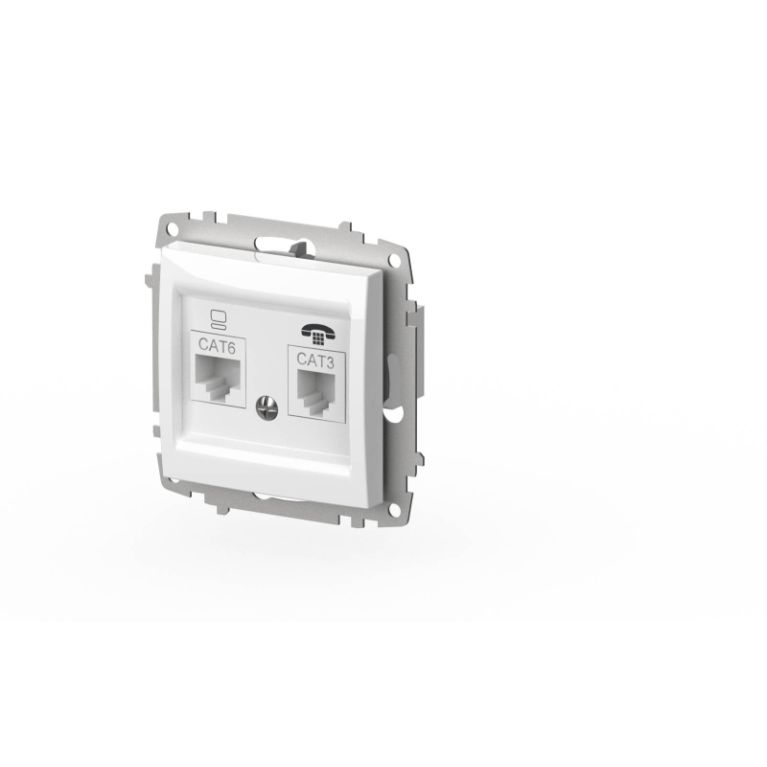 Розетка компьютерная + TF. (Cat 6) ELBI Zena Vega 609-015600-249