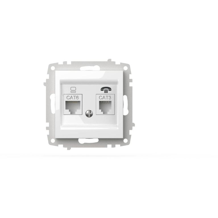 Розетка компьютерная + TF. (Cat 6) ELBI Zena Vega 609-015600-249