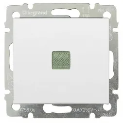 Переключатель одноклавишный на 2 направления Legrand Valena 10A 250V с подсветкой белый 774426