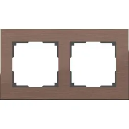 Рамка Aluminium на 2 поста алюминий коричневый WL11-Frame-02 4690389073694