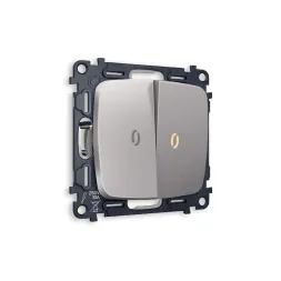 Комплект механизма 2-кл выключателя с подсветкой Ambrella Volt Omega MO504010
