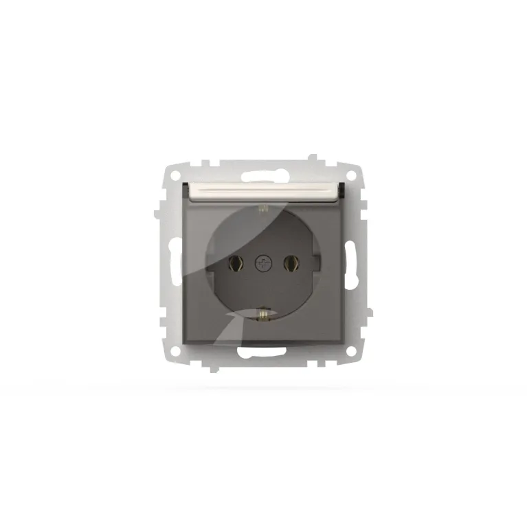 Розетка с крышкой и заземлением ELBI Zena Vega 609-010200-218