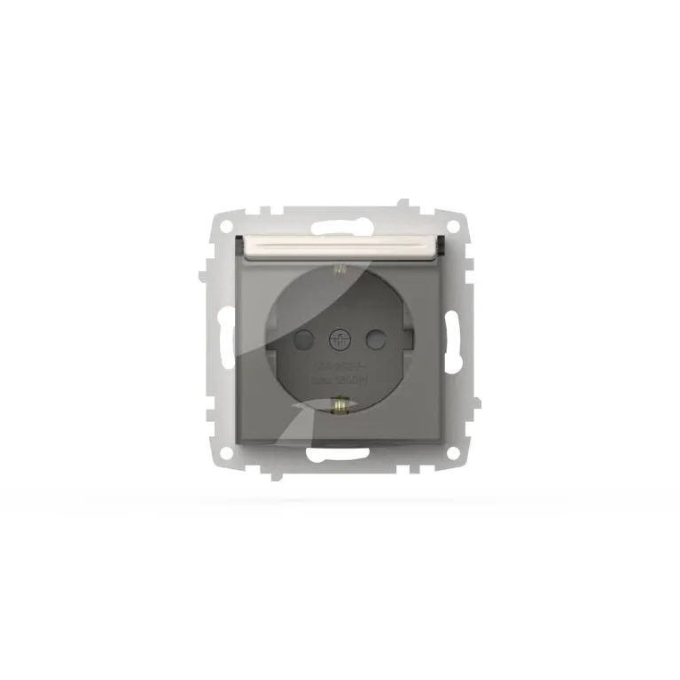 Розетка с крышкой, заземлением и защитой от детей ELBI Zena Vega 609-010200-219