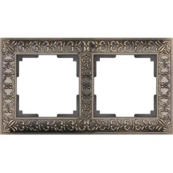 Рамка Antik на 2 поста бронза WL07-Frame-02 4690389054365