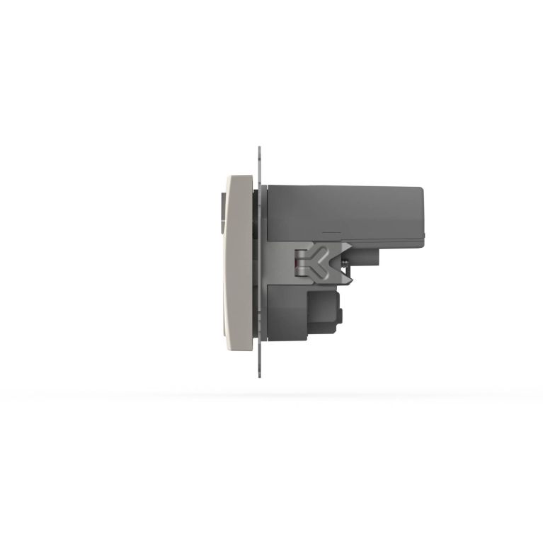 Розетка с заземлением и защитой от детей + два входа USB для заряда устройства ELBI Zena Vega 609-01