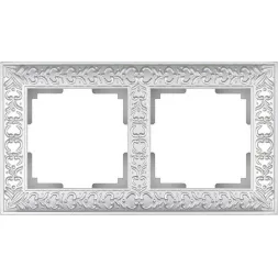 Рамка Antik на 2 поста жемчужный WL07-Frame-02 4690389063503