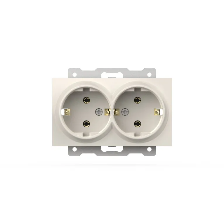 Розетка двухместная с заземлением ELBI Zena Vega 609-010200-907