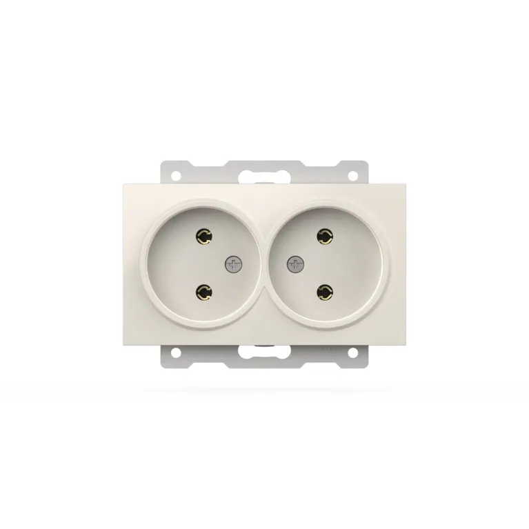 Розетка двухместная без заземления ELBI Zena Vega 609-010200-908