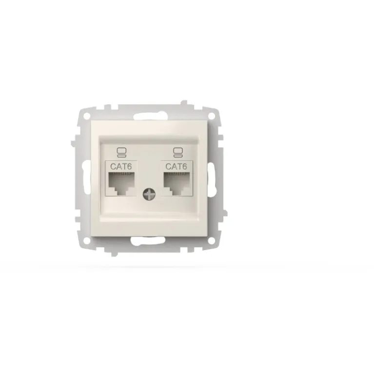 Розетка компьютерная двухместная ( Cat 6) ELBI Zena Vega 609-010200-248