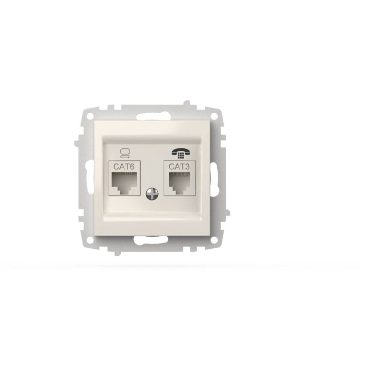 Розетка компьютерная + TF. (Cat 6) ELBI Zena Vega 609-010200-249