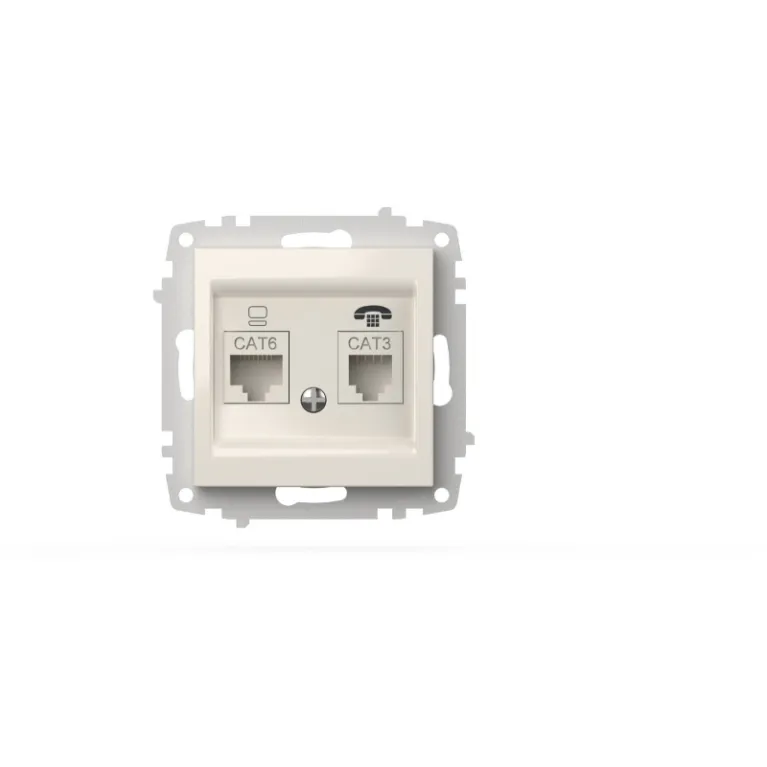 Розетка компьютерная + TF. (Cat 6) ELBI Zena Vega 609-010200-249