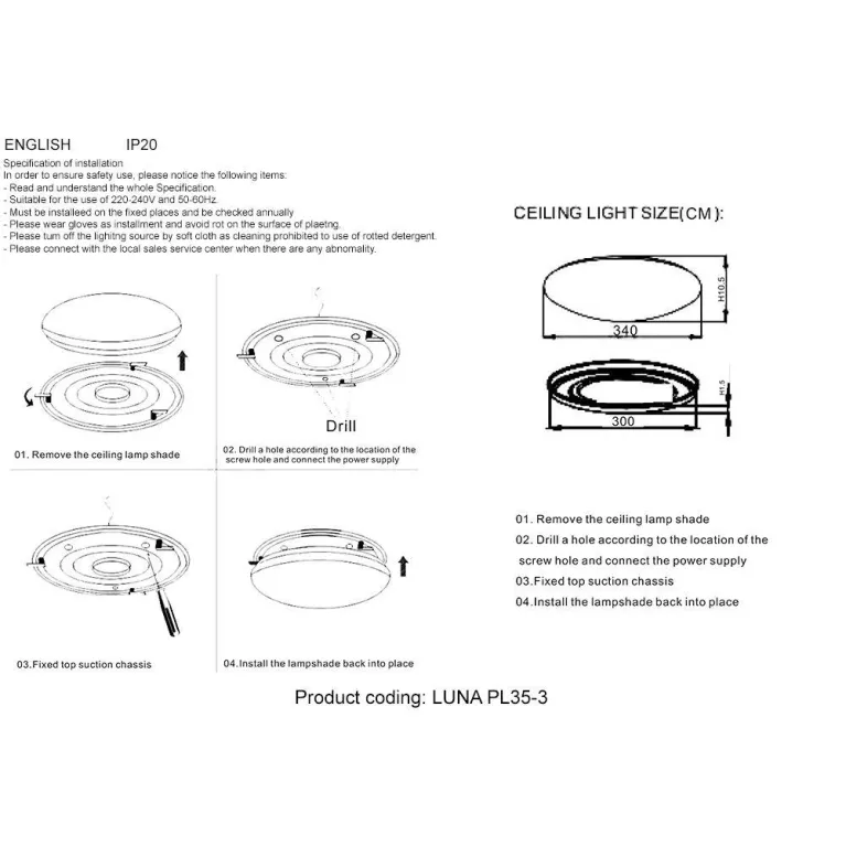 Потолочный светодиодный светильник Crystal Lux Luna PL35-3