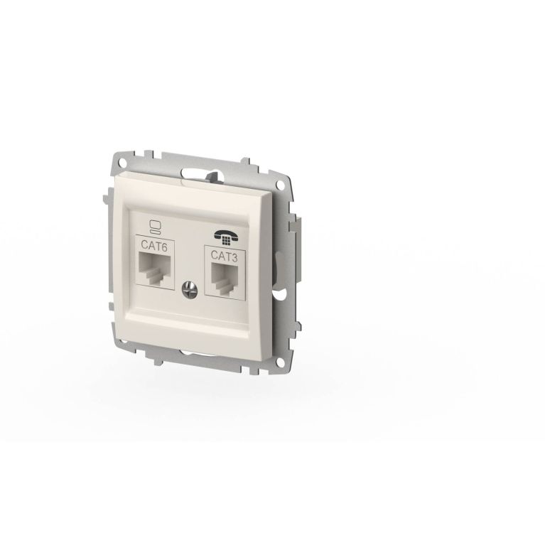 Розетка компьютерная + TF. (Cat 6) ELBI Zena Vega 609-010200-249