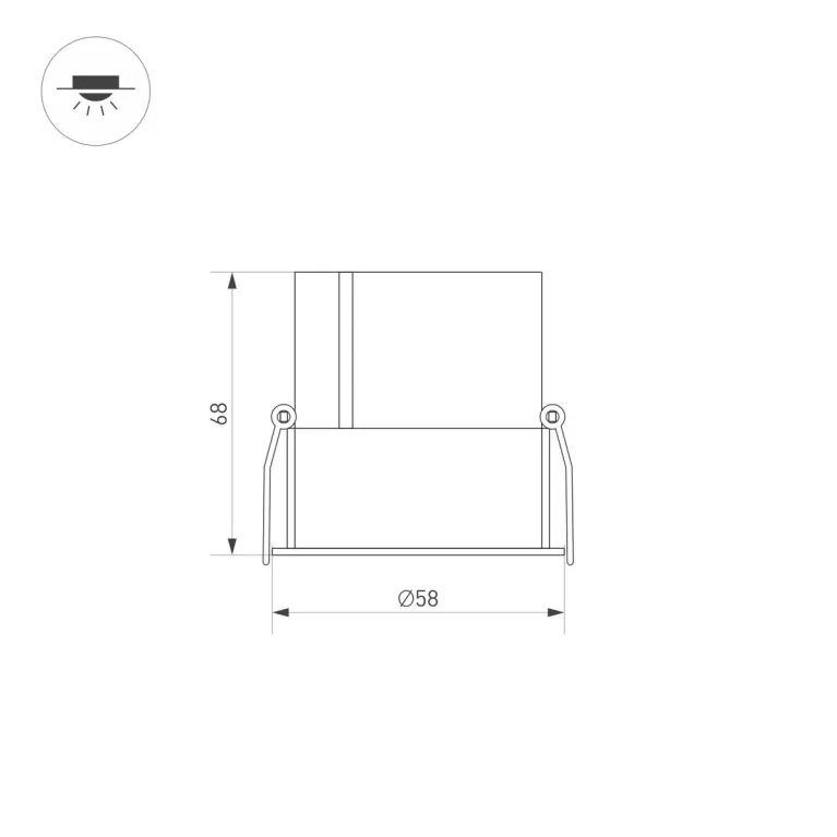 Встраиваемый светильник Arlight MS-Atlas-Built-R58-10W Warm3000 037183