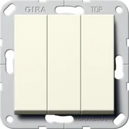 Переключатель трехклавишный Gira System 55 кремовый глянцевый 283201