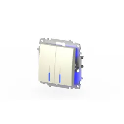 Выключатель двухклавишный с подсветкой ELBI Zena Vega 609-010300-203
