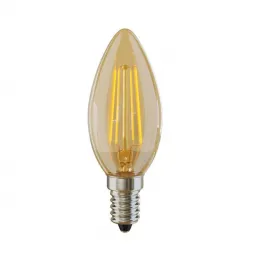 Лампа светодиодная филаментная E14 4W 2800К свеча золотая VG10-C3E14warm4W-F 5482