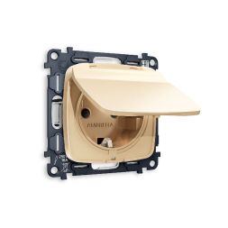 Комплект механизма розетки с/з со шторками и крышкой Ambrella Volt Omega MO608010