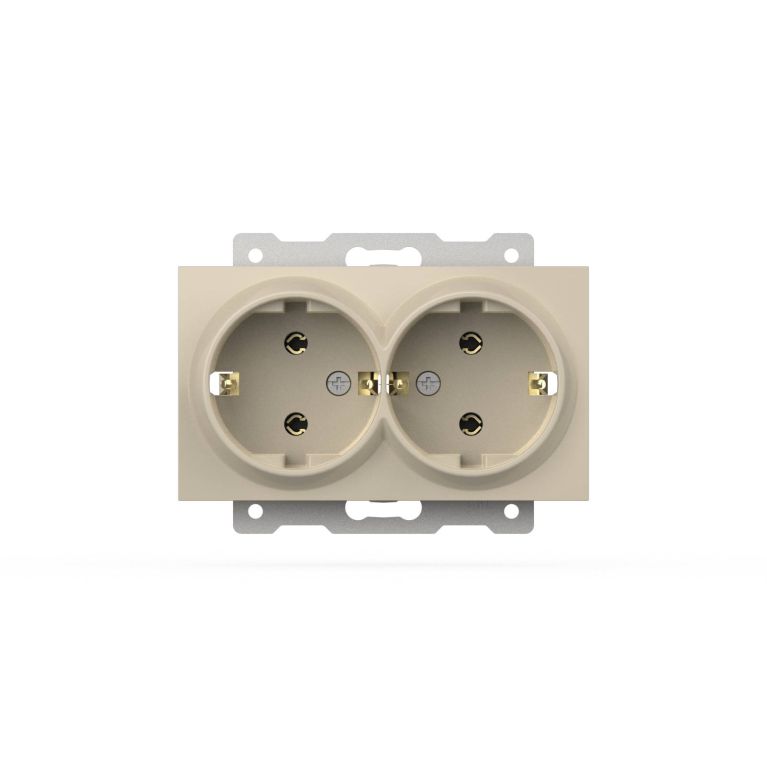 Розетка двухместная с заземлением ELBI Zena Vega 609-010300-907