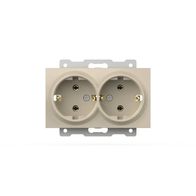 Розетка двухместная с заземлением ELBI Zena Vega 609-010300-907