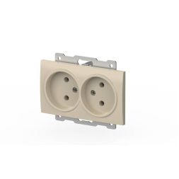 Розетка двухместная без заземления ELBI Zena Vega 609-010300-908