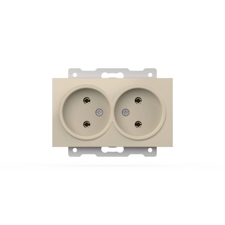 Розетка двухместная без заземления ELBI Zena Vega 609-010300-908